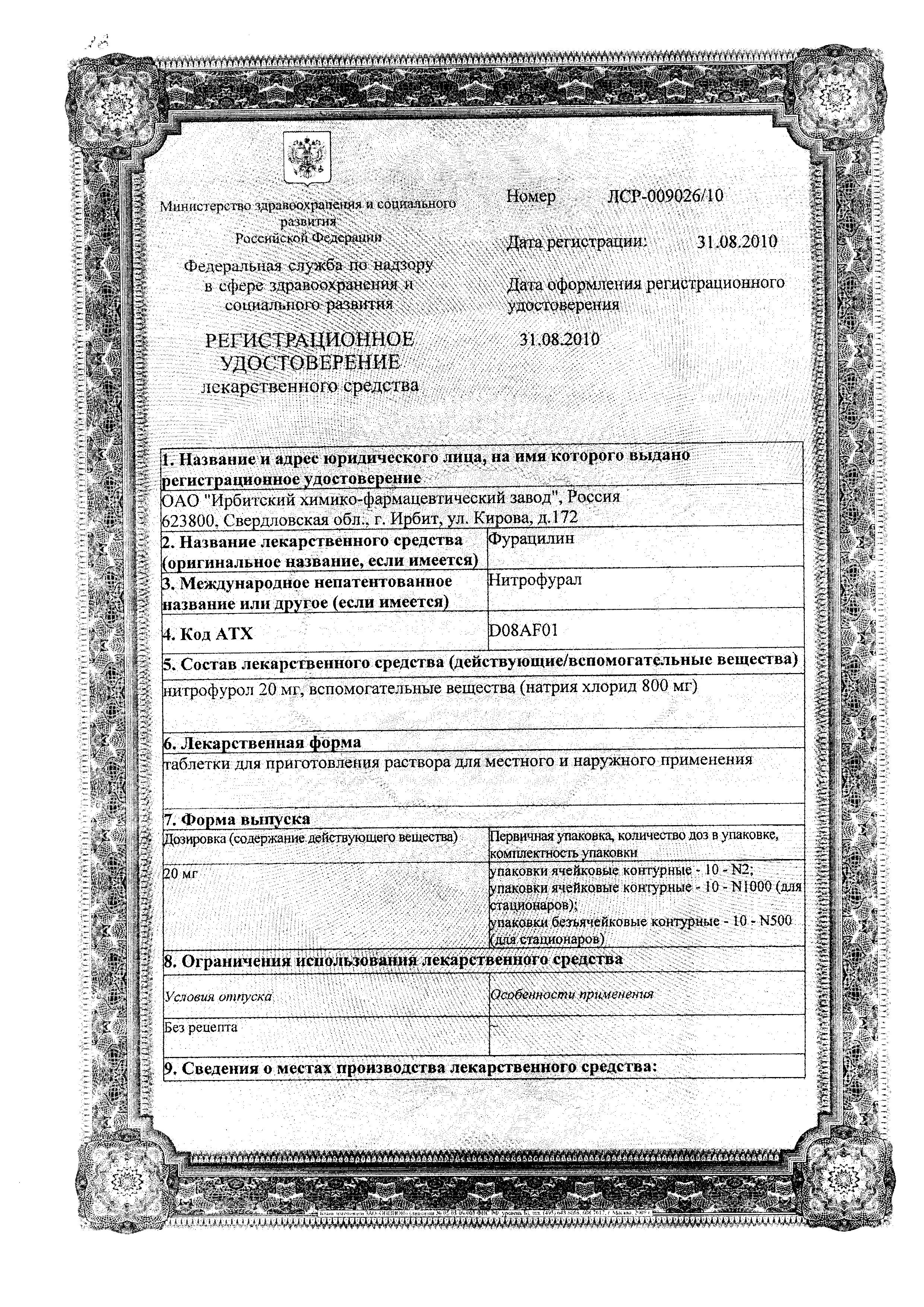 Сертификаты Антисептические и дезинфицирующие препараты