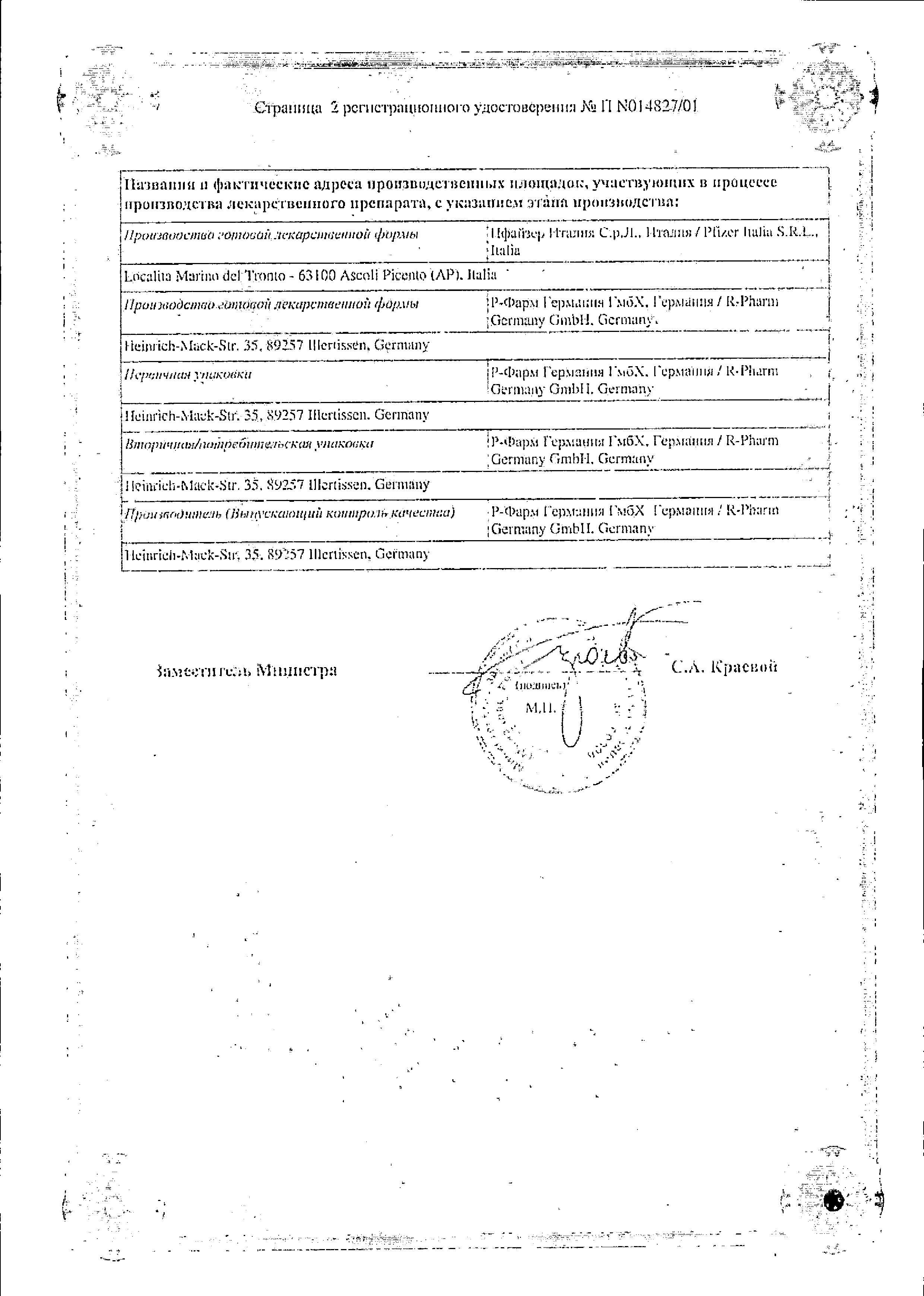 Сертификат на Релпакс, таблетки покрыт. плен. об. 40 мг, 2 шт.