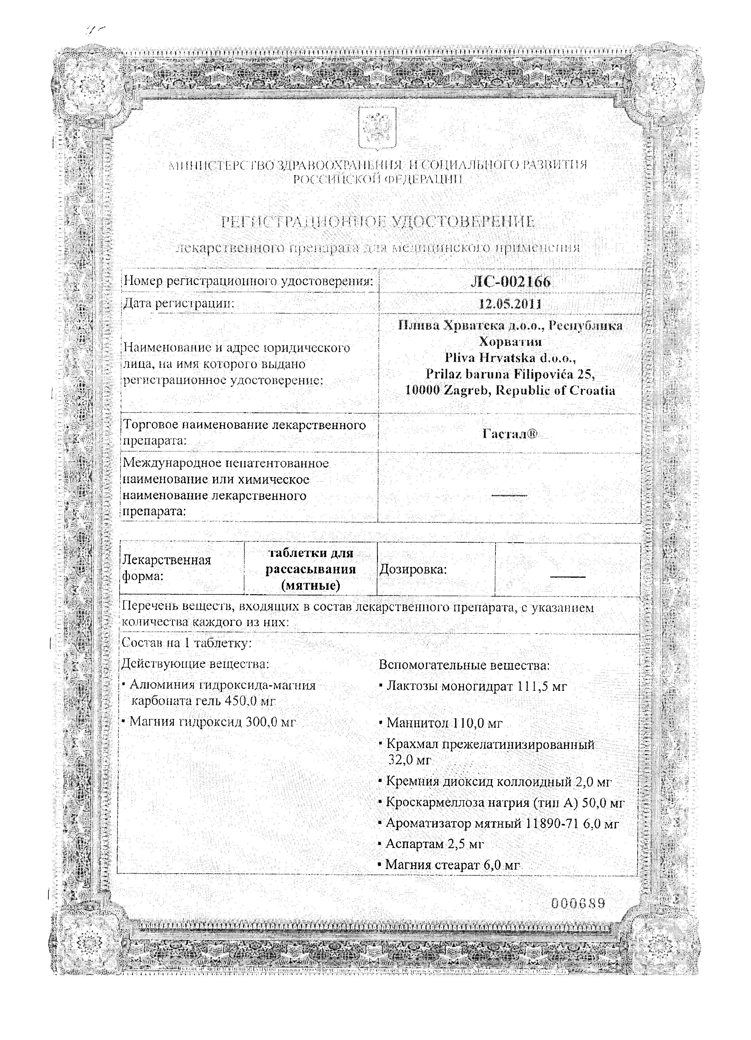 Сертификат на Антацидные препараты