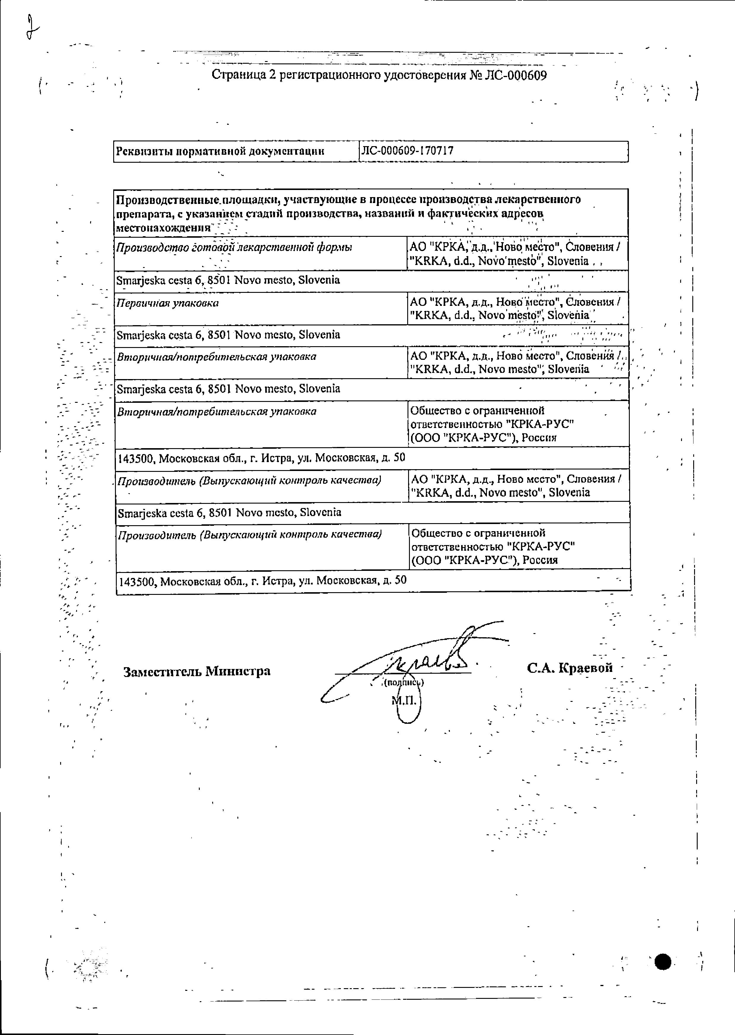 Сертификат на Фромилид Уно, таблетки пролонг. покрыт. плен. об. 500 мг, 7 шт.