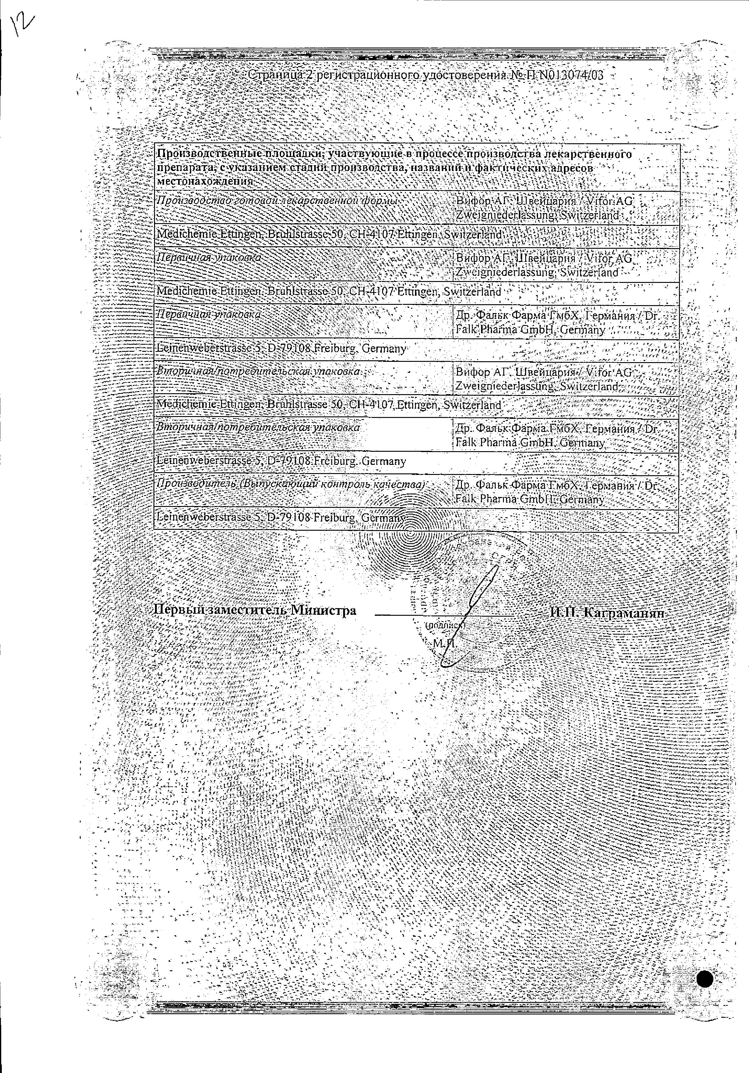 Сертификат на Салофальк, суспензия ректальная 4 г/60мл, 7 шт.