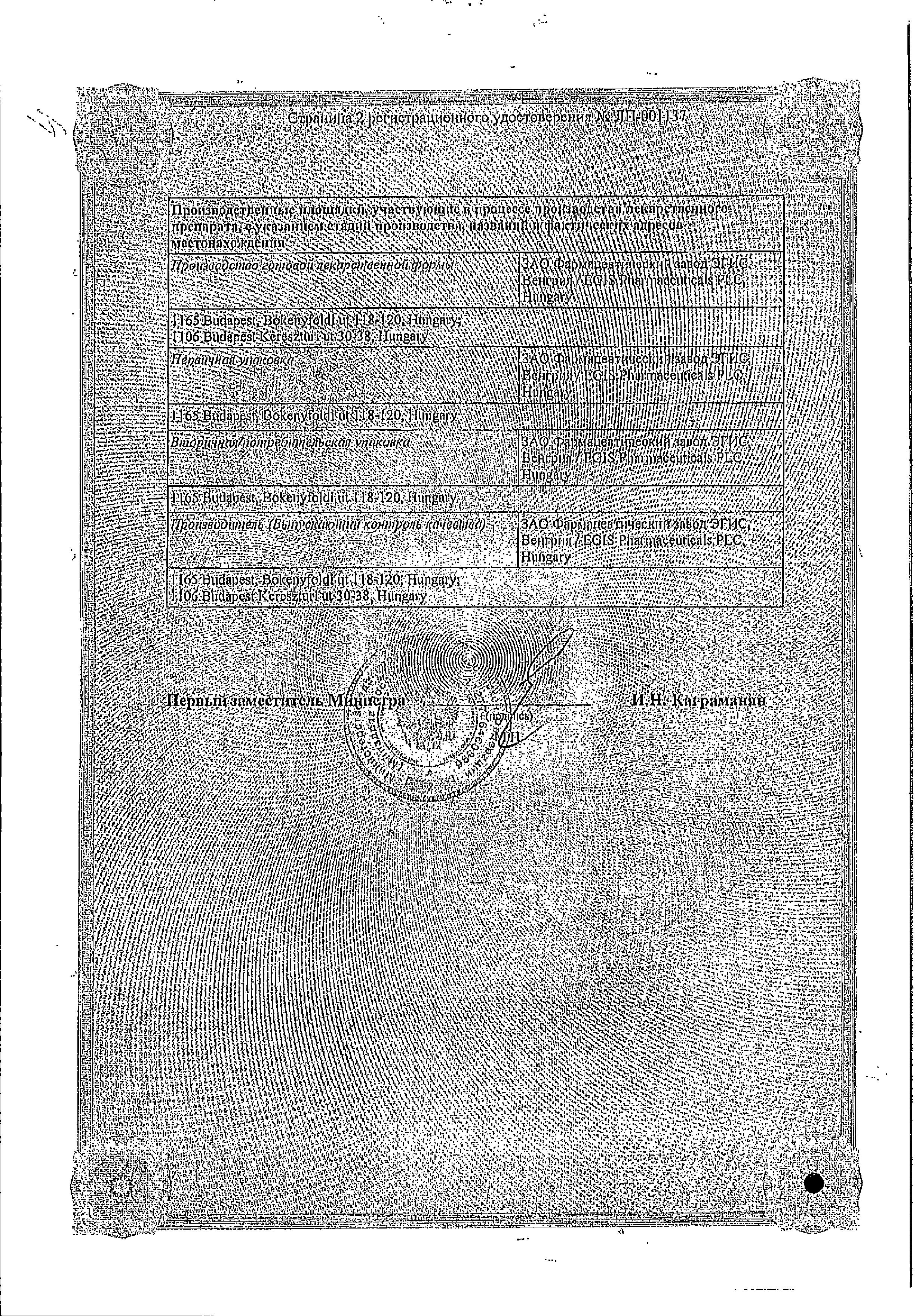 Сертификат на Конкор АМ, таблетки 5 мг+5 мг, 30 шт.