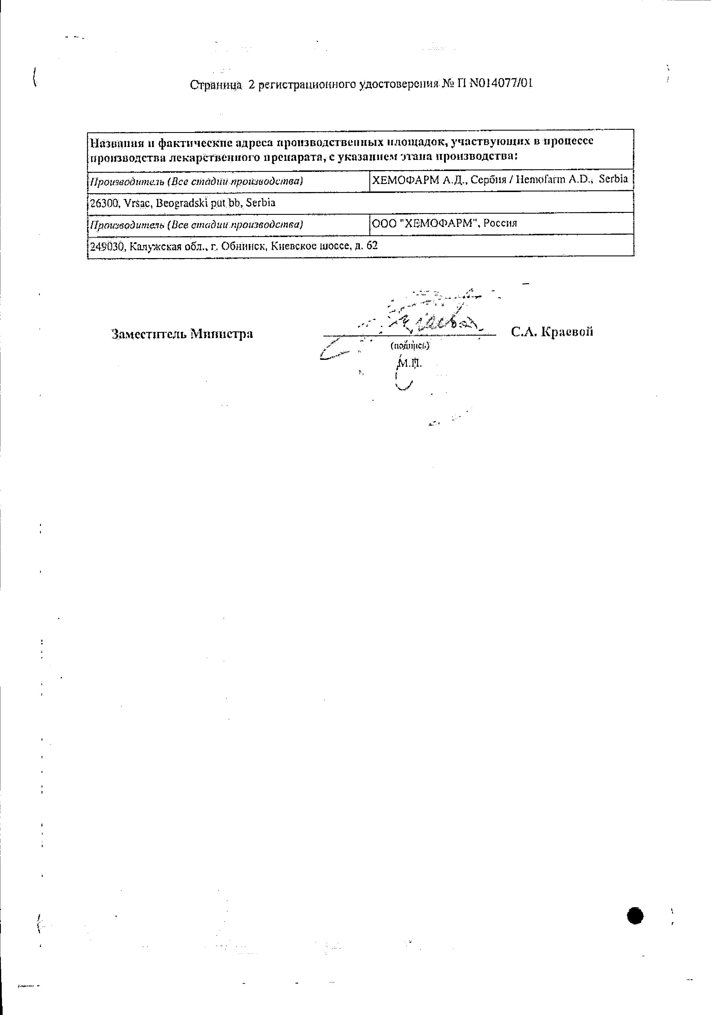 Сертификат на Фамотидин, таблетки покрыт. плен. об. 40 мг, 30 шт.
