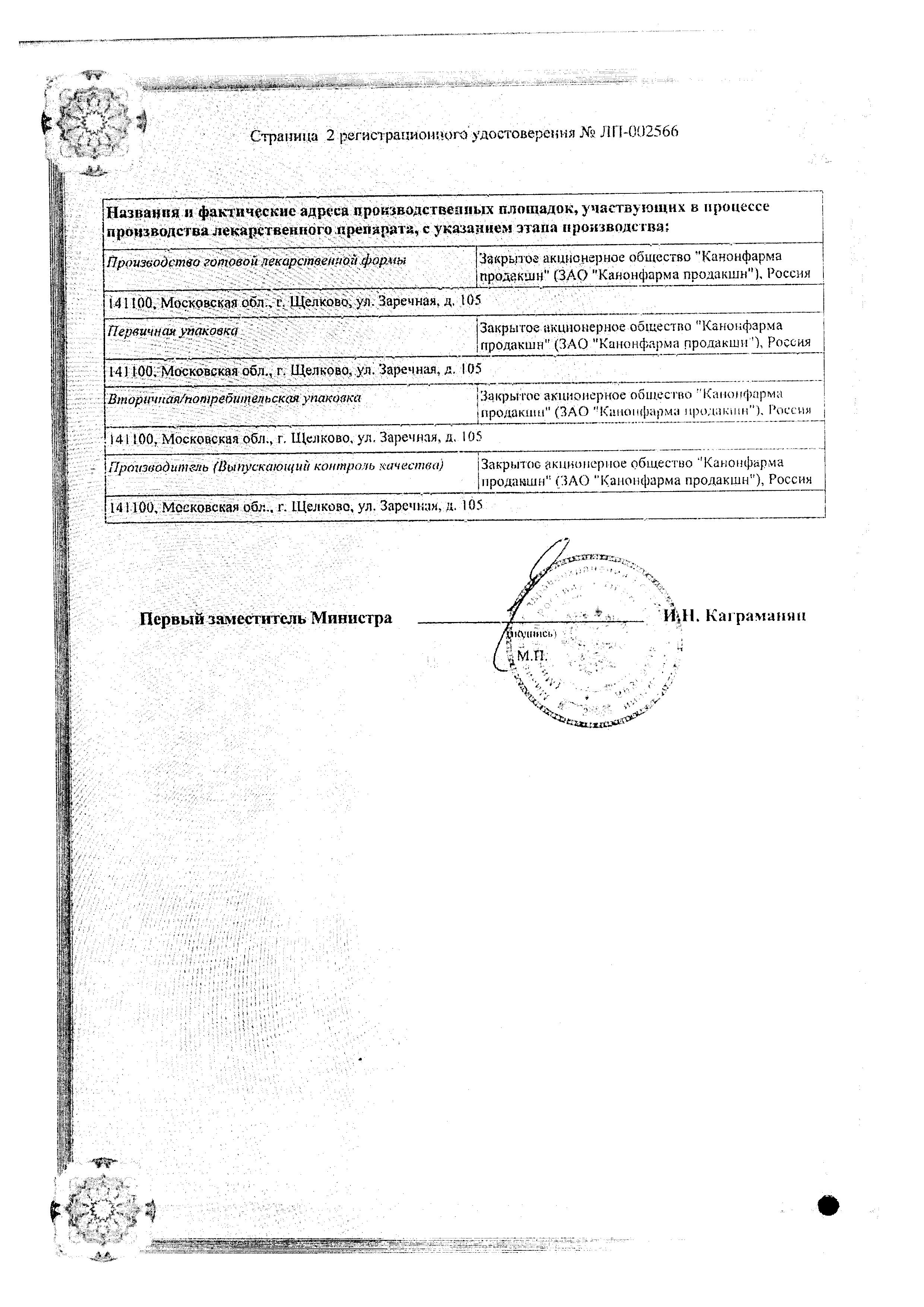 Сертификат Гидроксизин