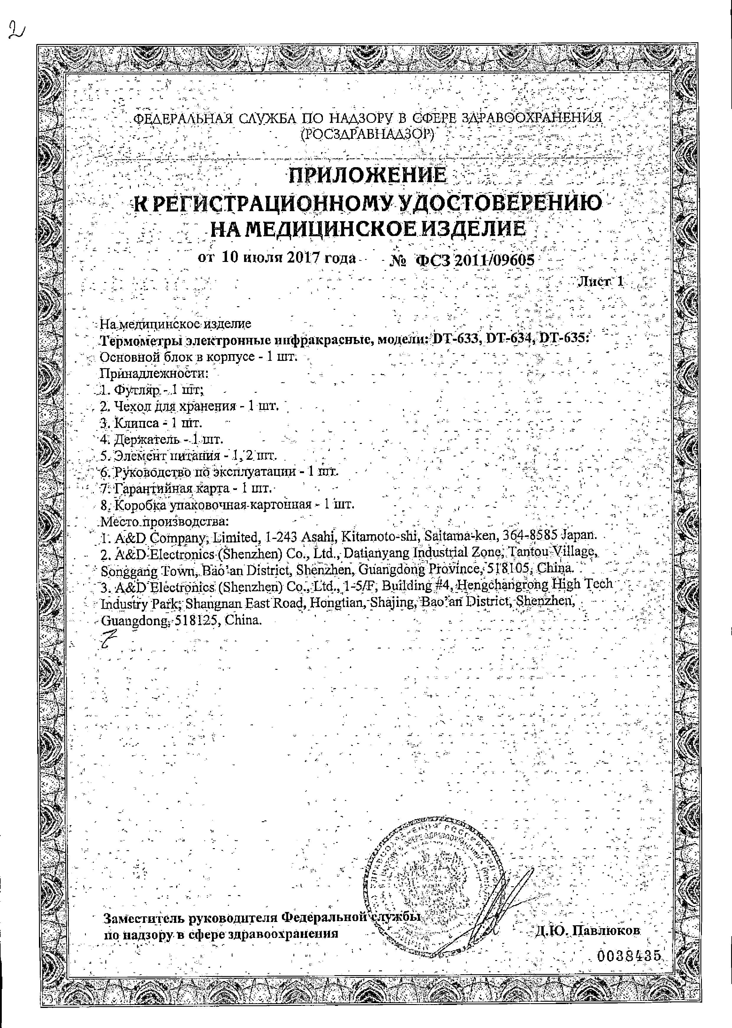 Сертификат Термометр инфракрасный