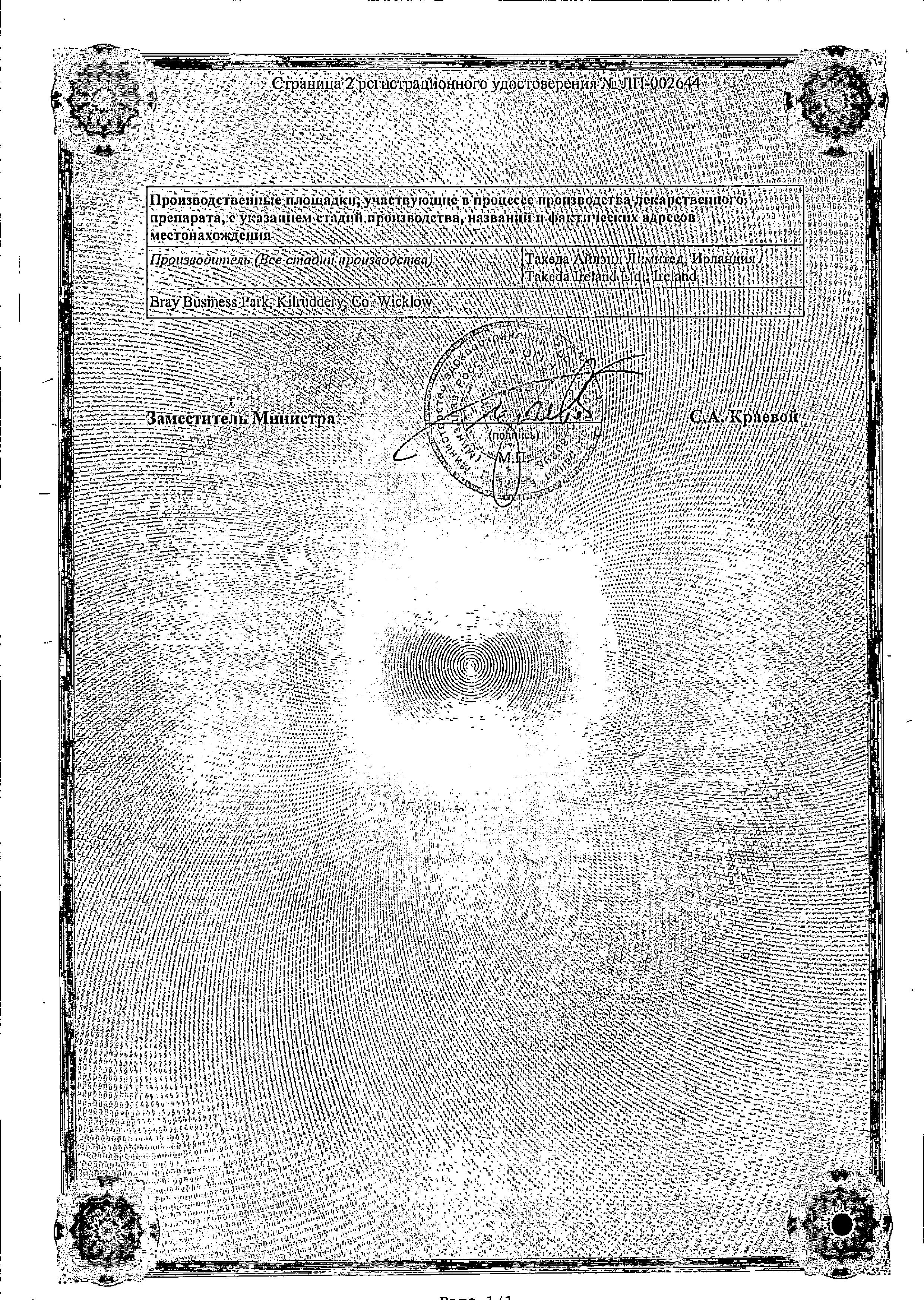 Сертификат на Випидия, таблетки покрыт. плен. об. 25 мг, 28 шт.