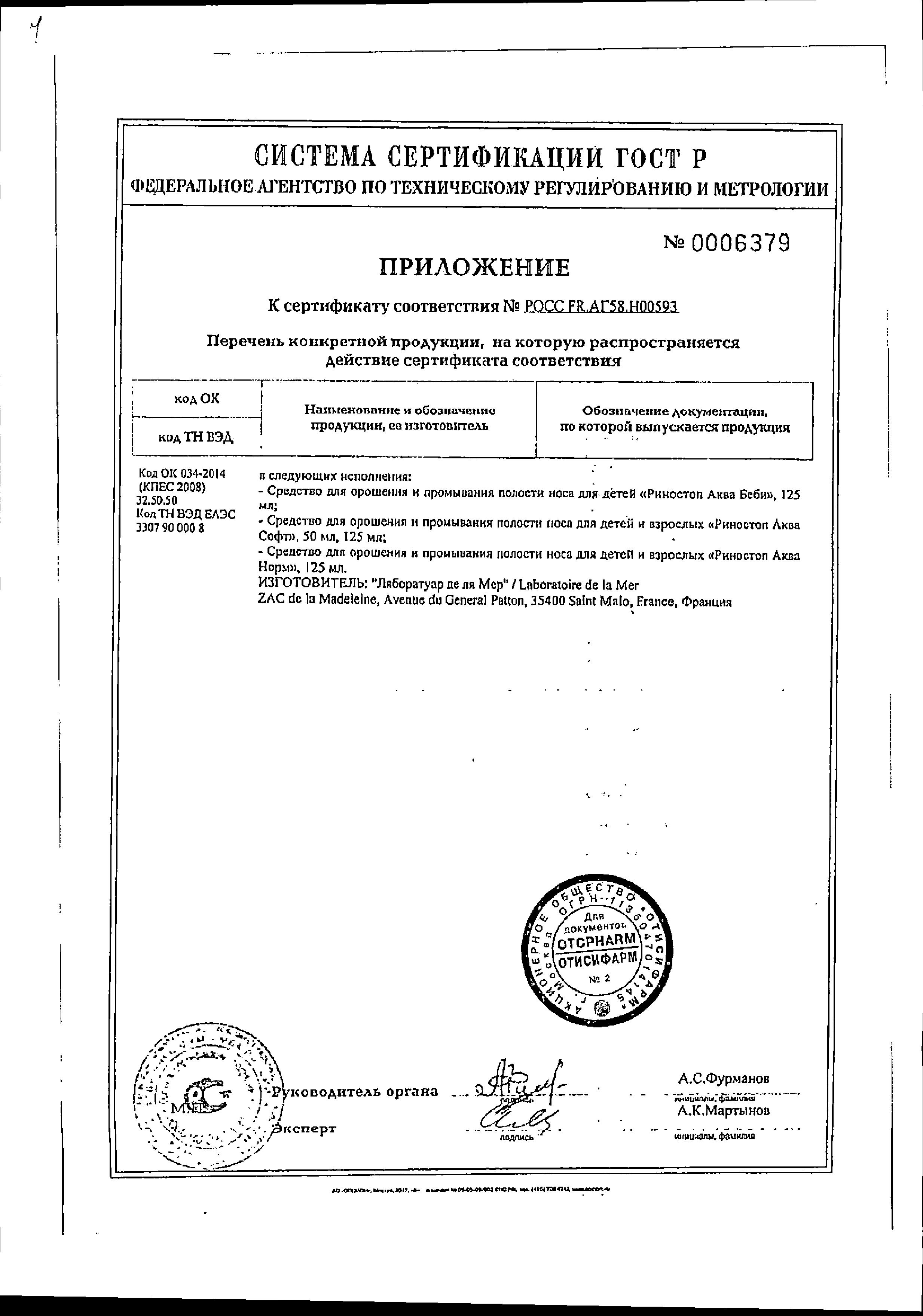 Сертификат Риностоп