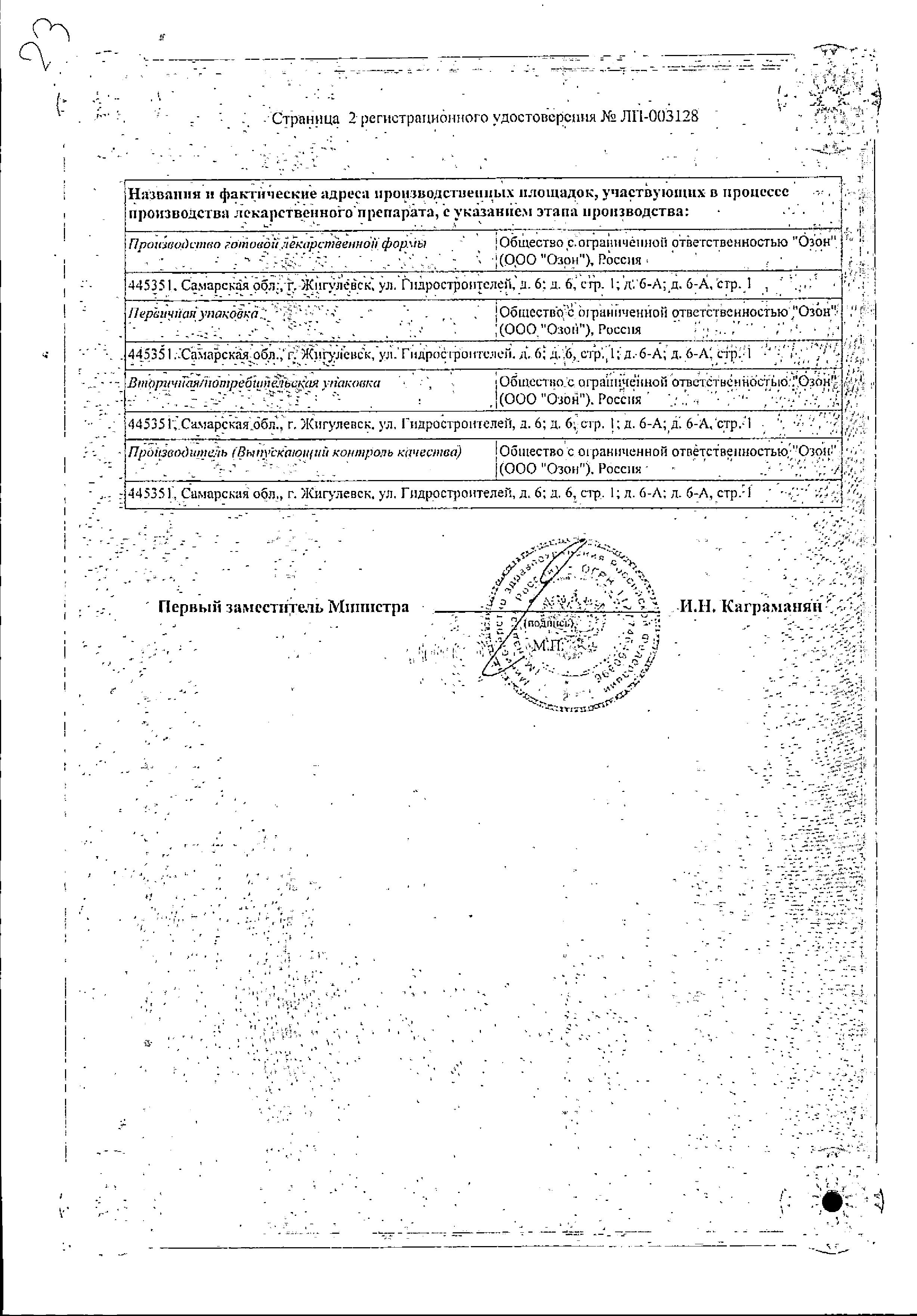 Сертификат Olanzapine