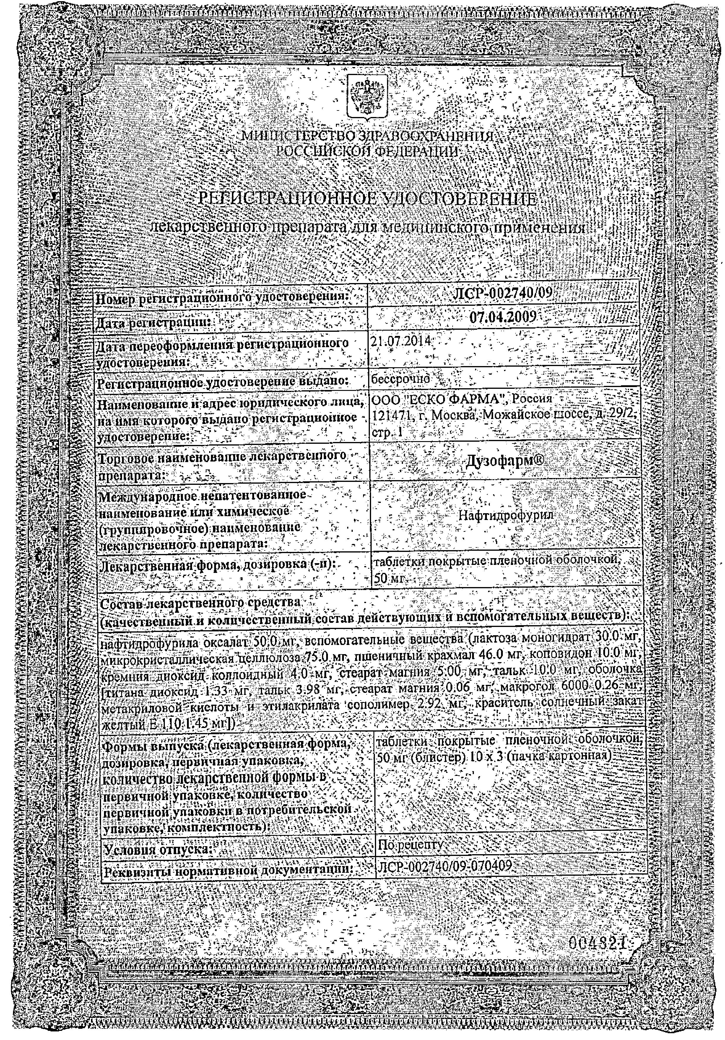 Сертификат Дипиридамол