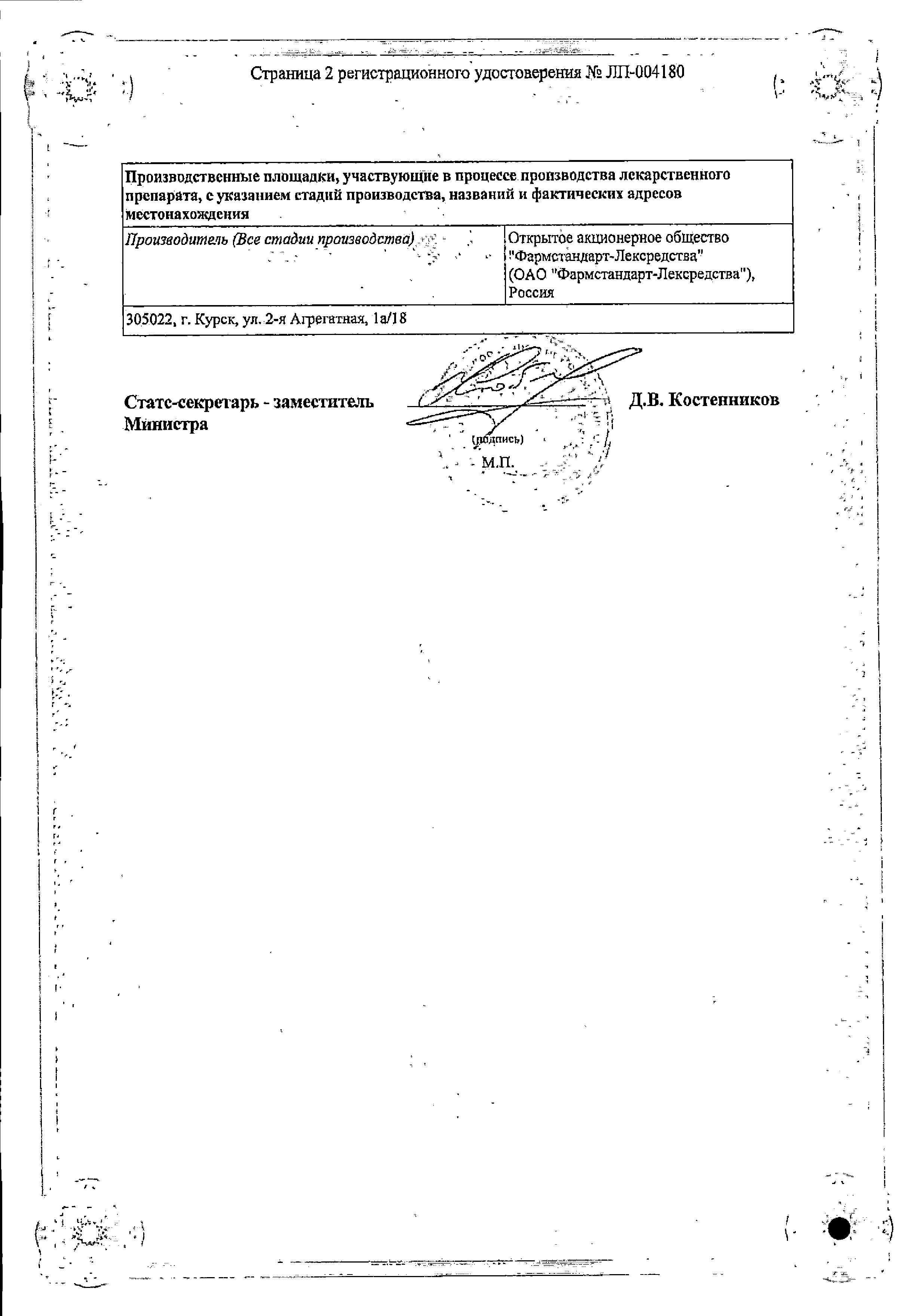 Сертификат Уронормин-Ф