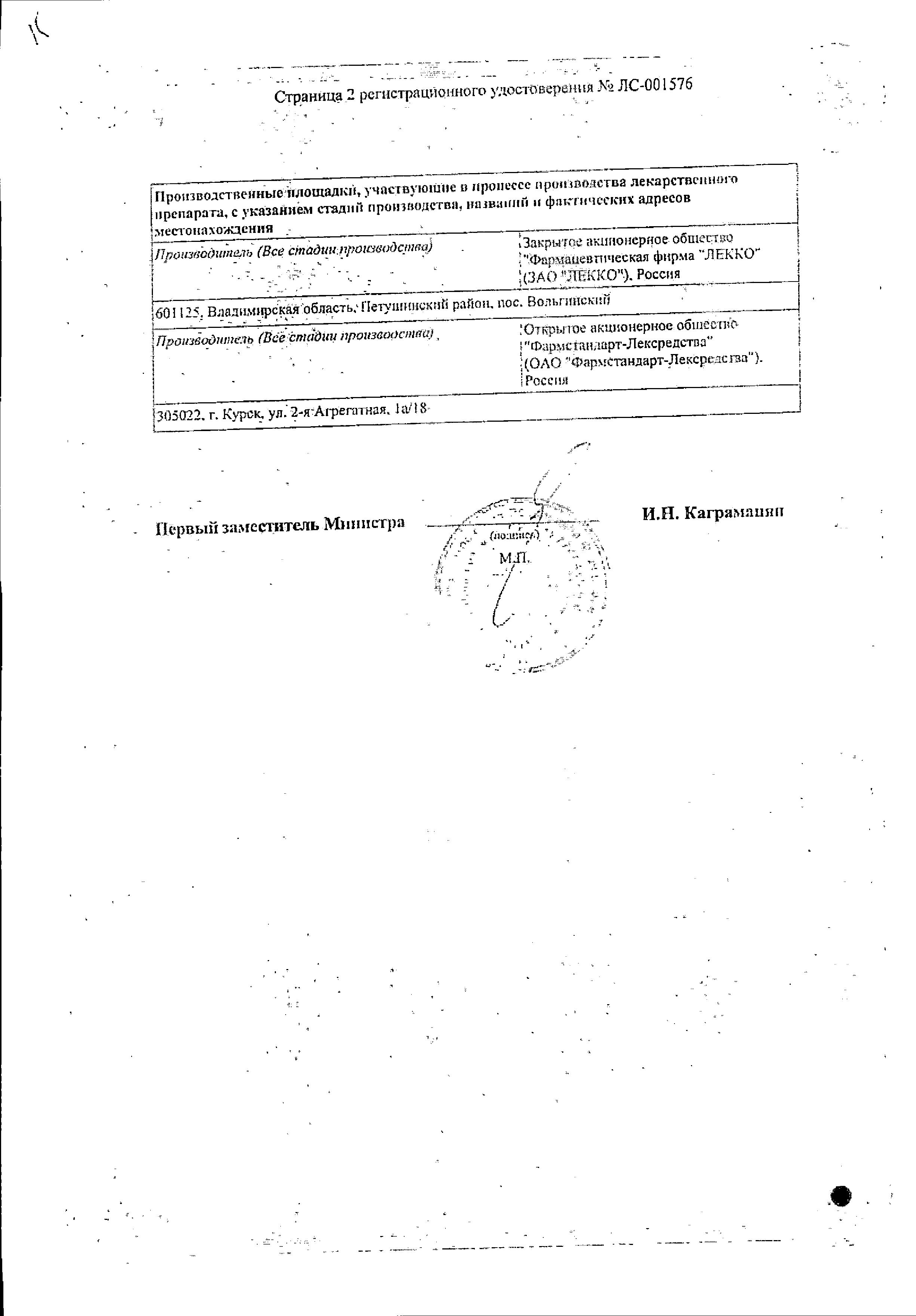 Сертификат Convalis