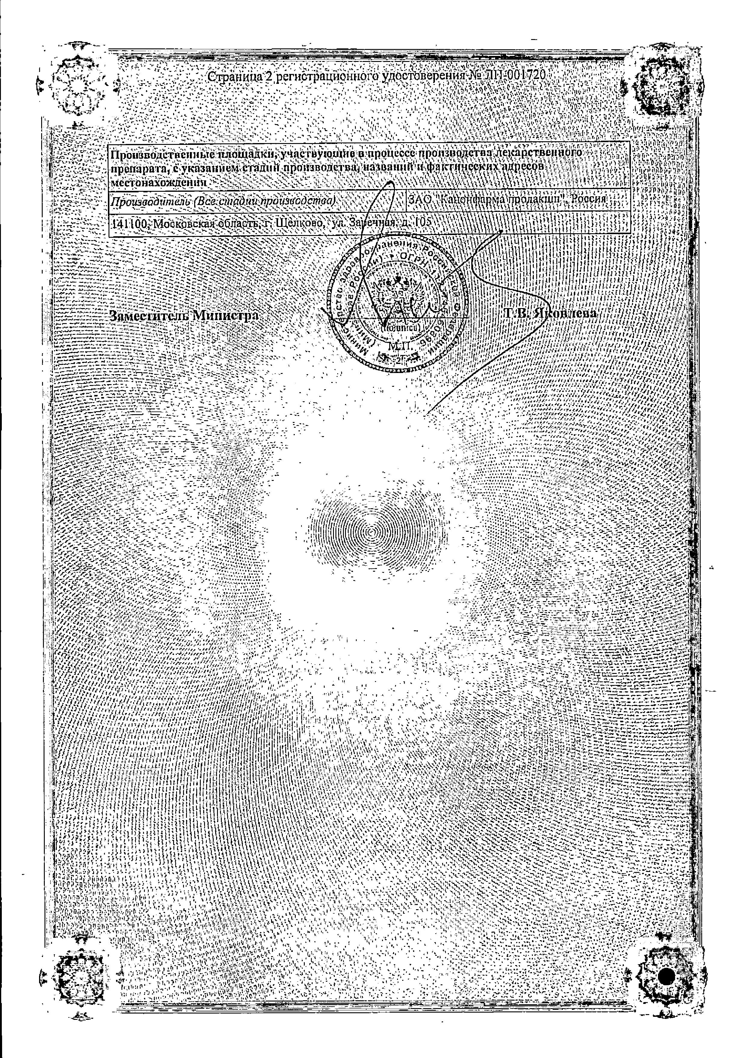 Сертификат Ирбесартан