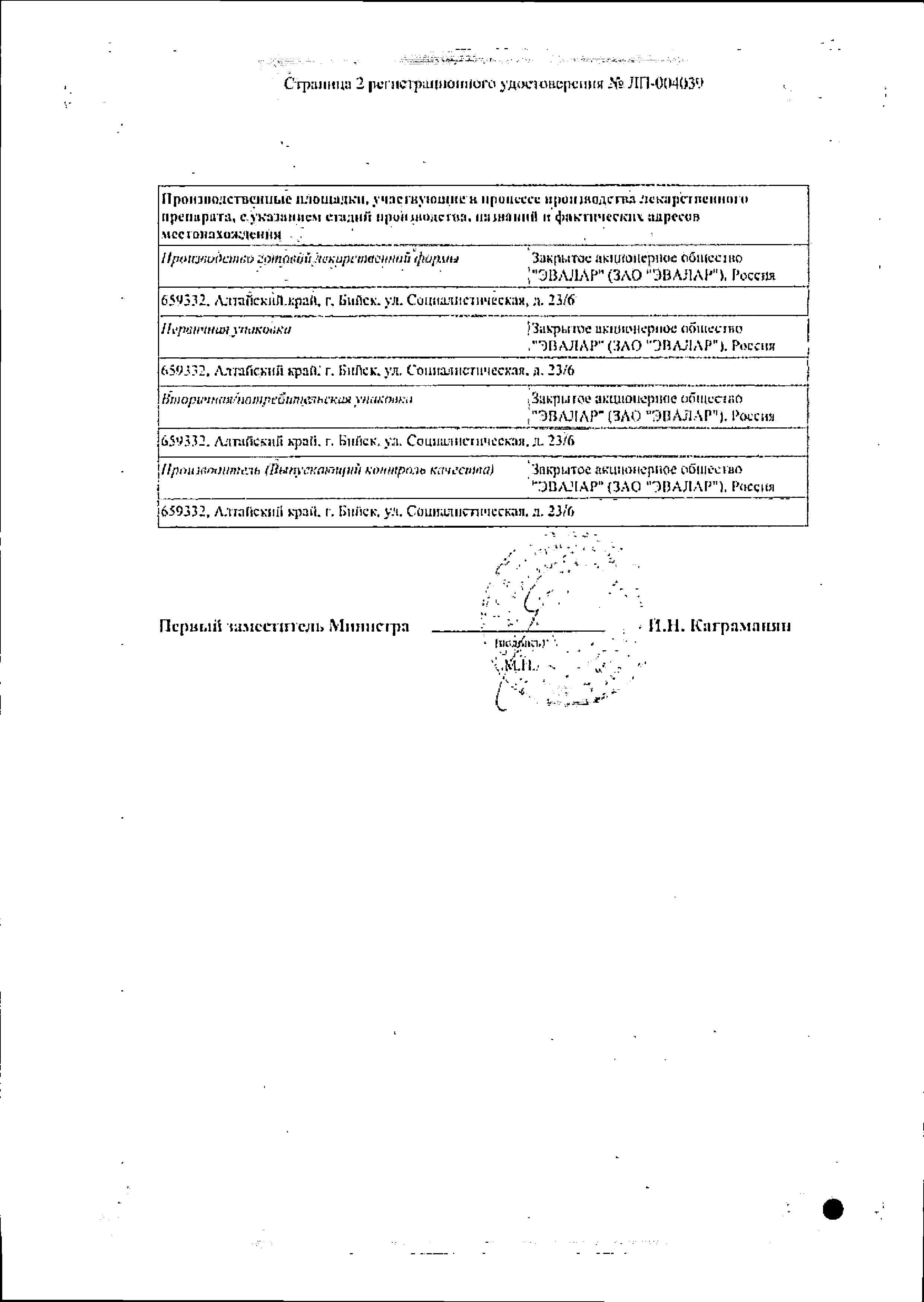 Сертификат Эффекс Силденафил