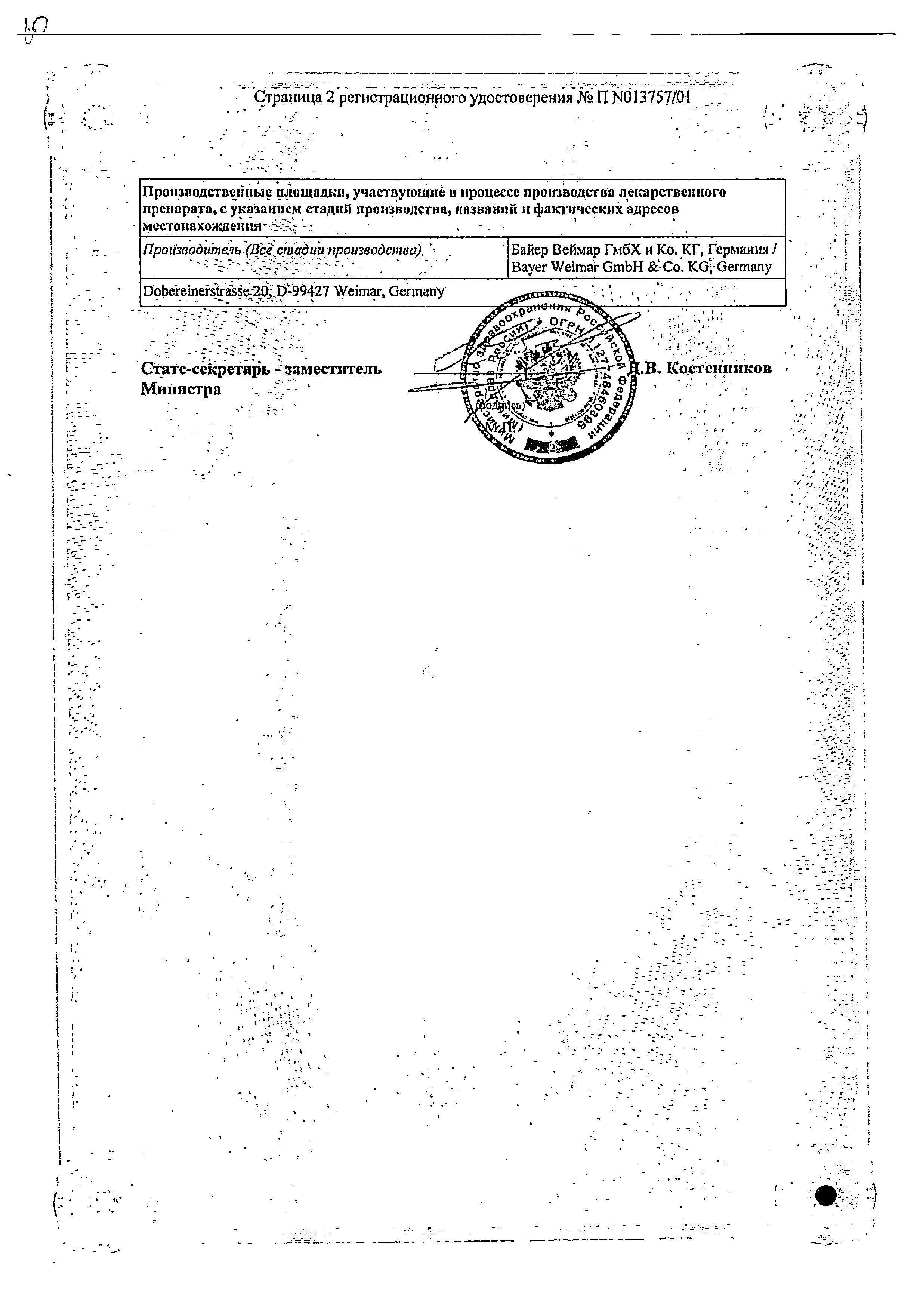 Сертификат на Гормональные контрацептивы