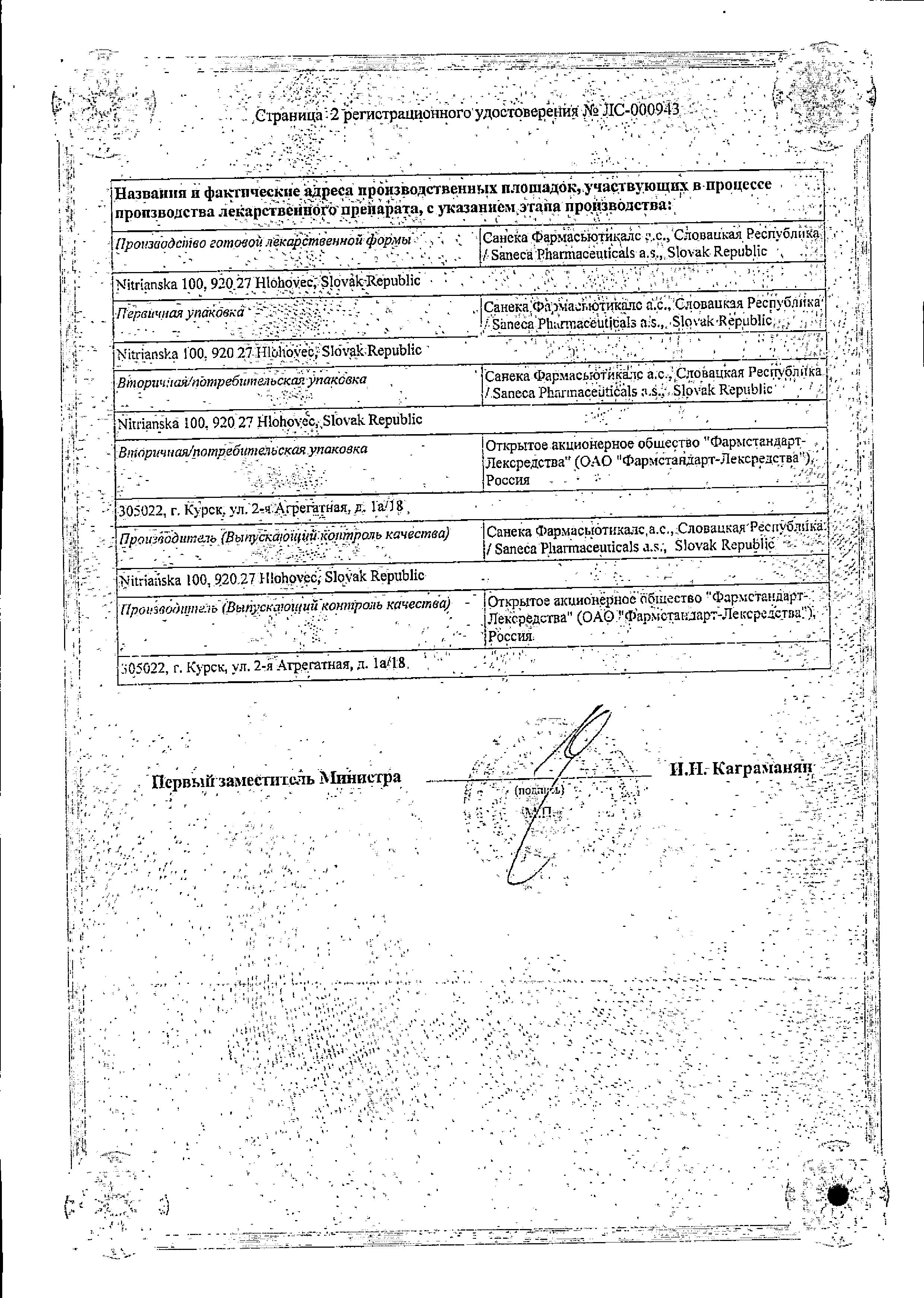 Сертификат на Коронал, таблетки покрыт. плен. об. 10 мг, 60 шт.