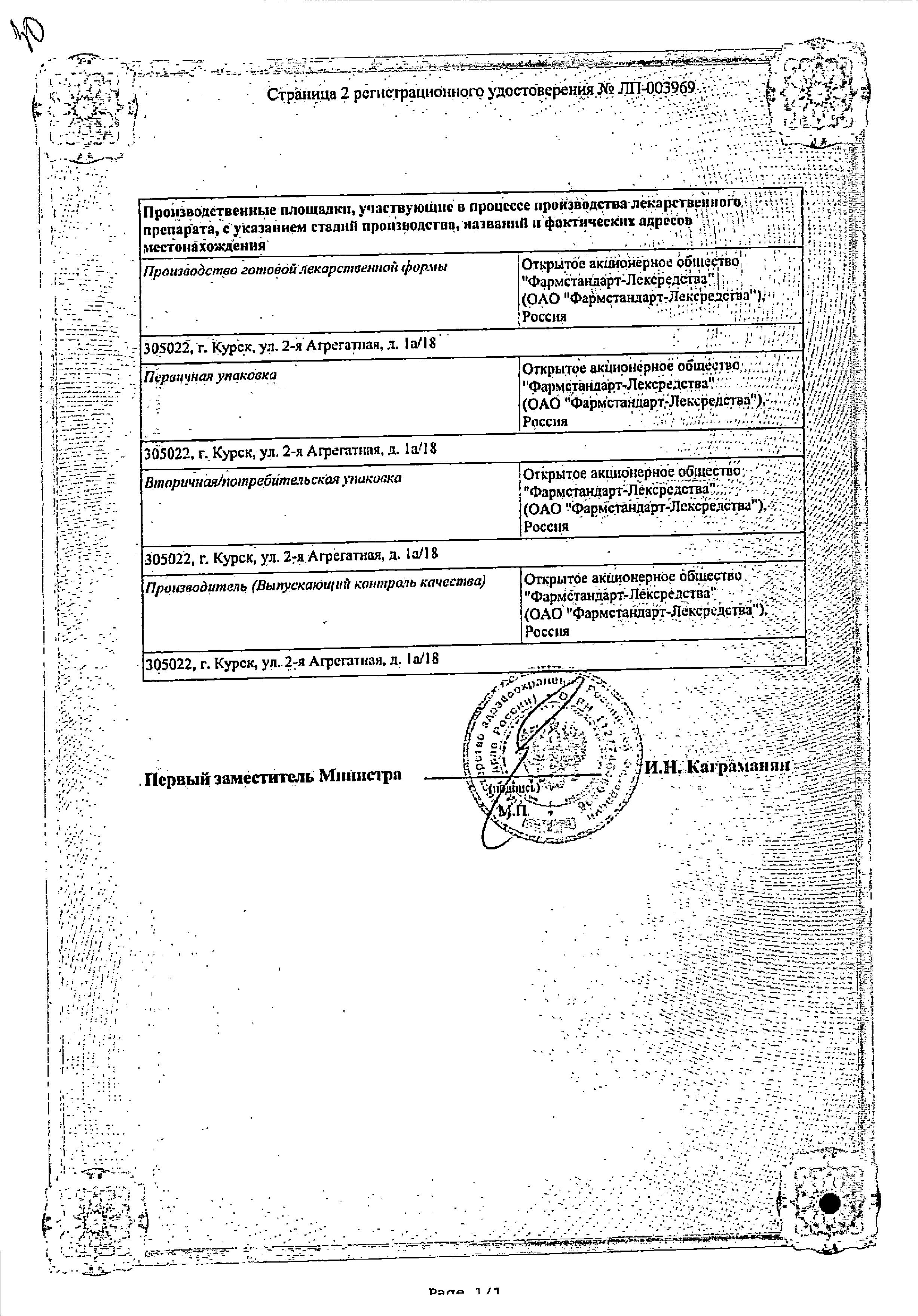 Сертификат Корвалол