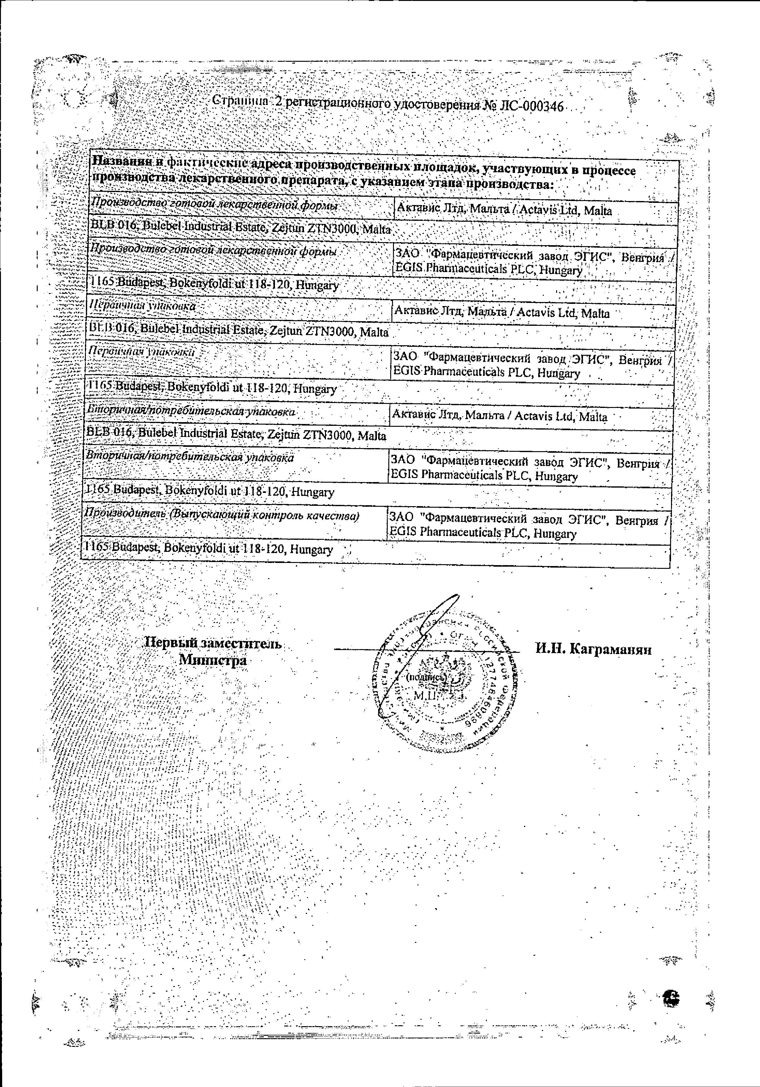 Сертификат Damiana Forte