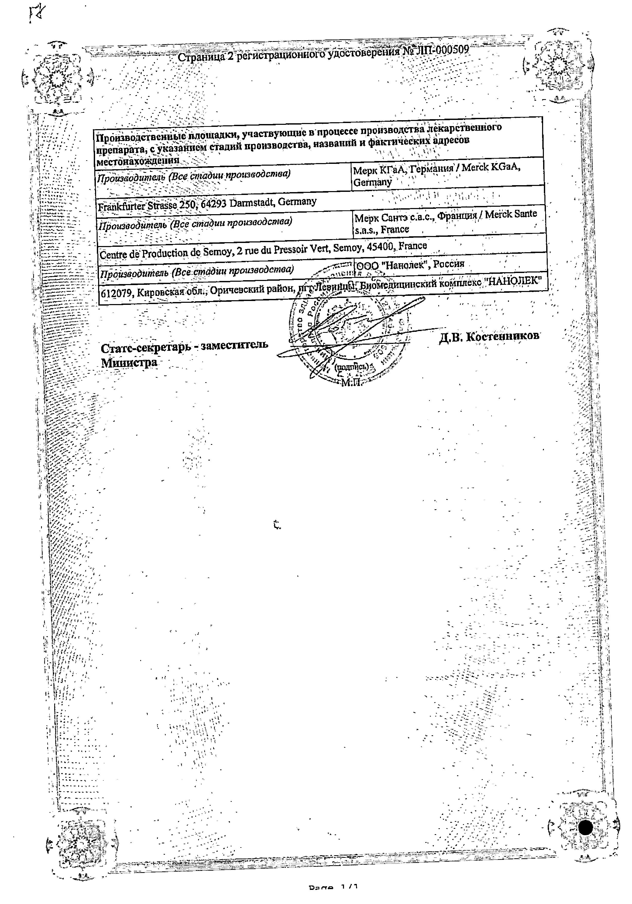 Сертификат Glucophage® long