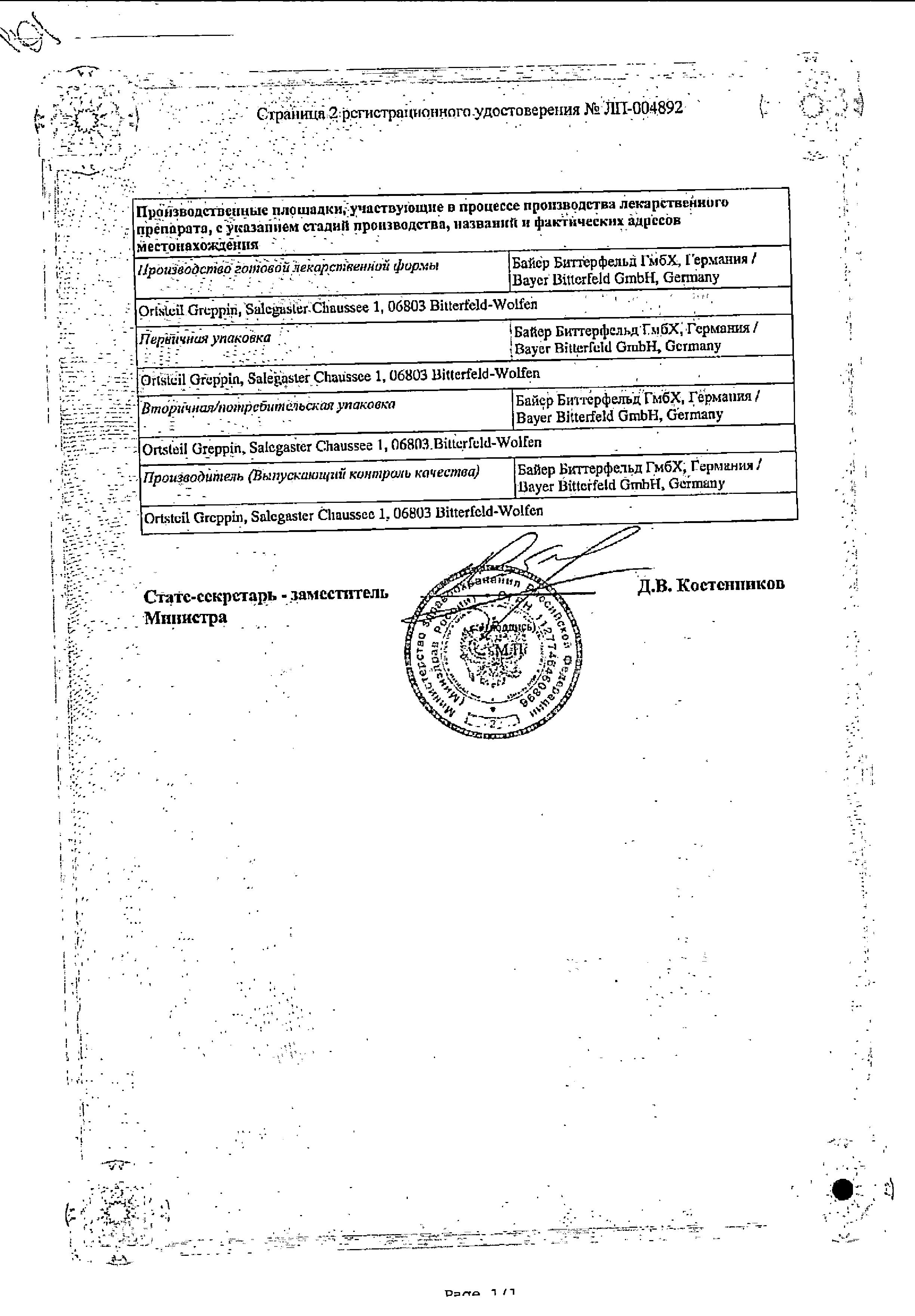 Сертификат Articaine