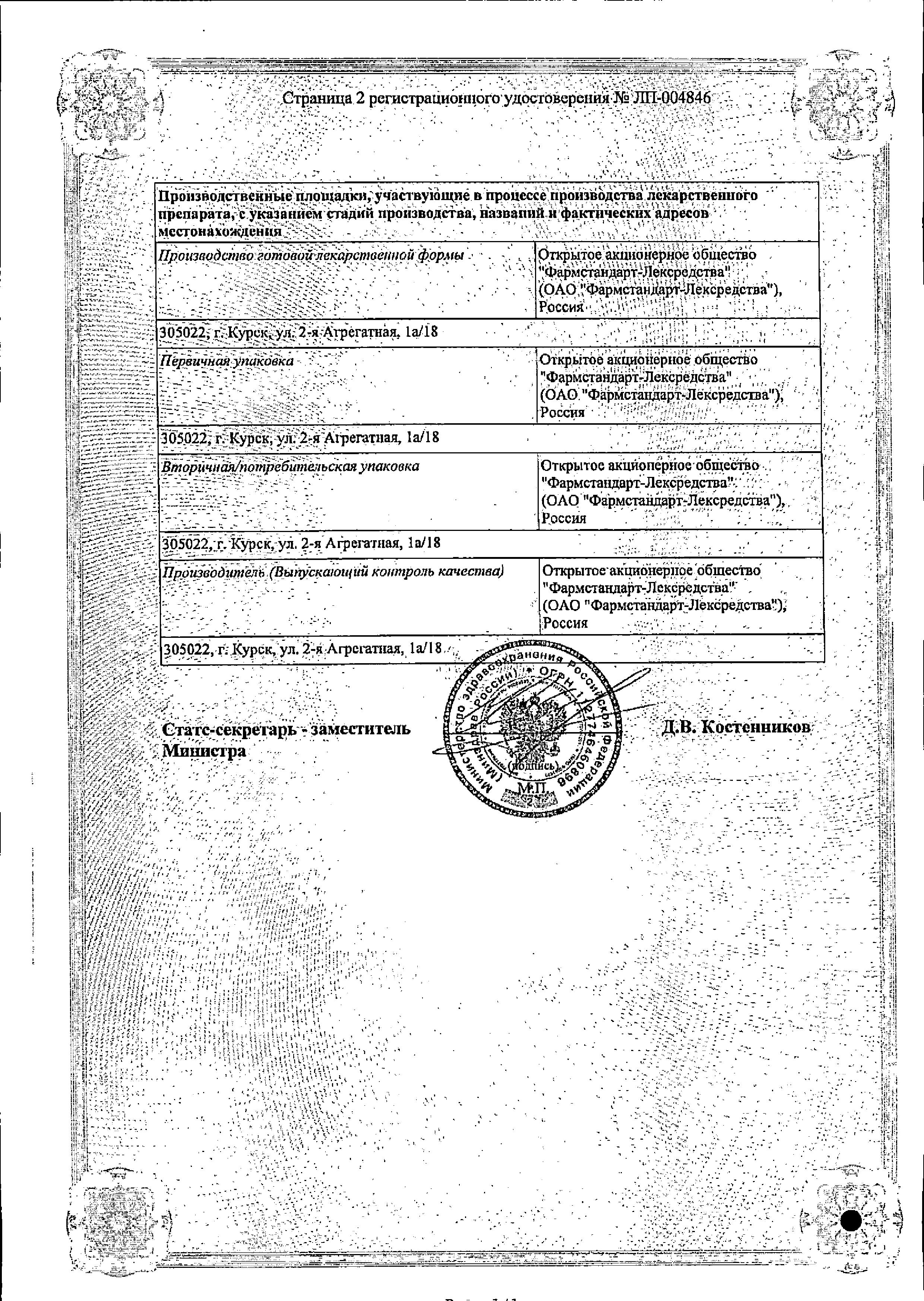 Сертификат Римантадин