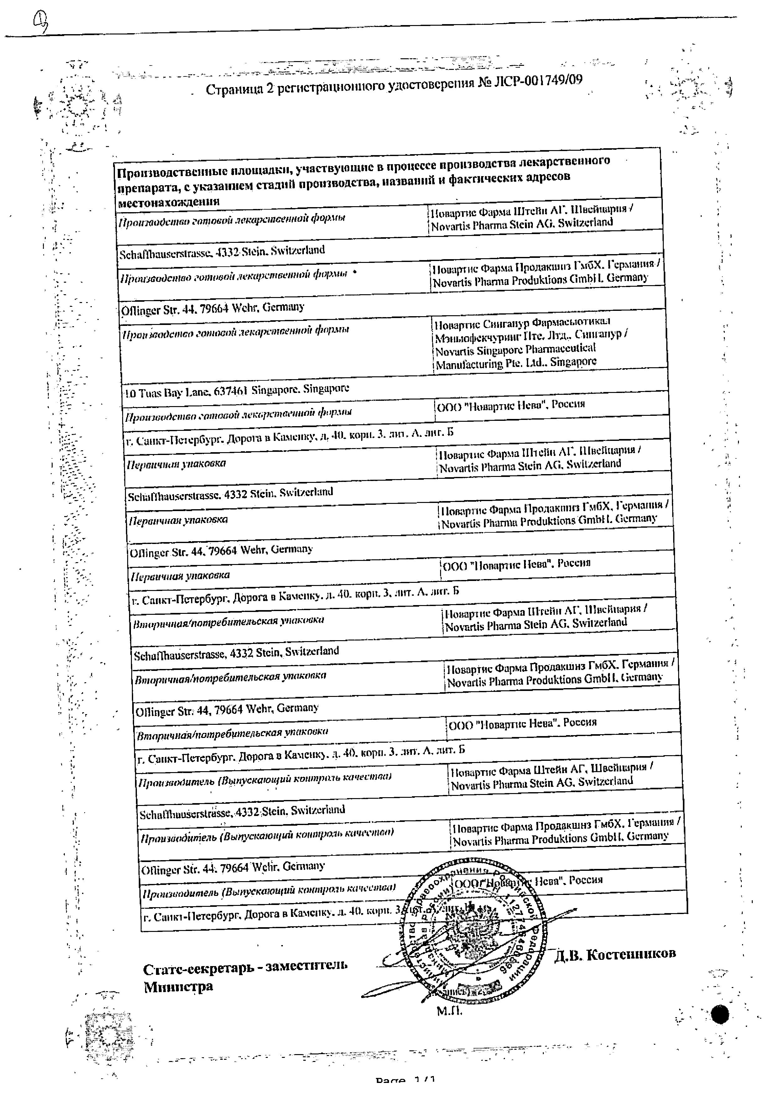 Сертификат на Галвус Мет, таблетки покрыт. плен. об. 50 мг + 1000 мг, 30 шт.