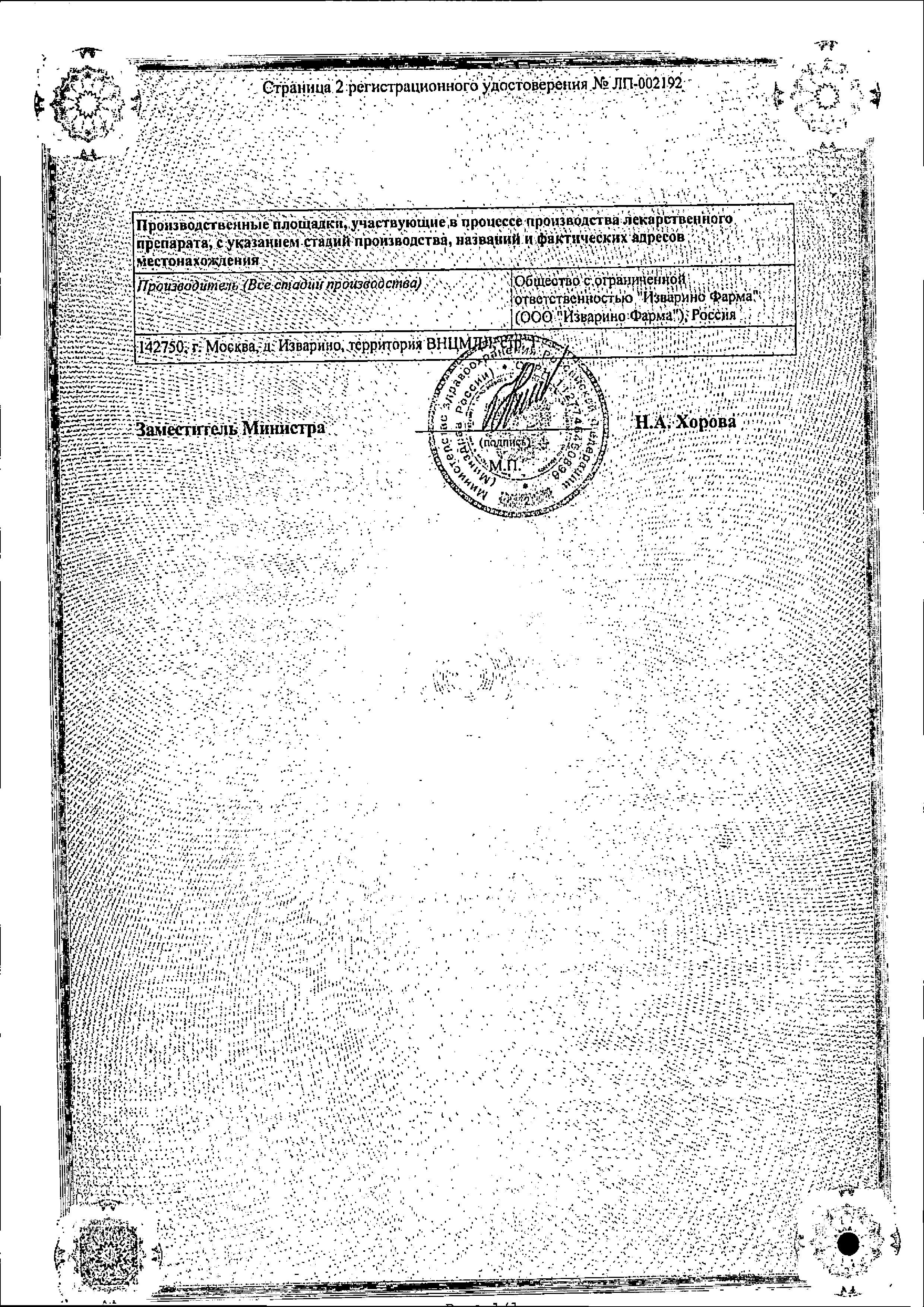 Сертификат на Периндоприл, таблетки покрыт. плен. об. 4 мг, 30 шт.