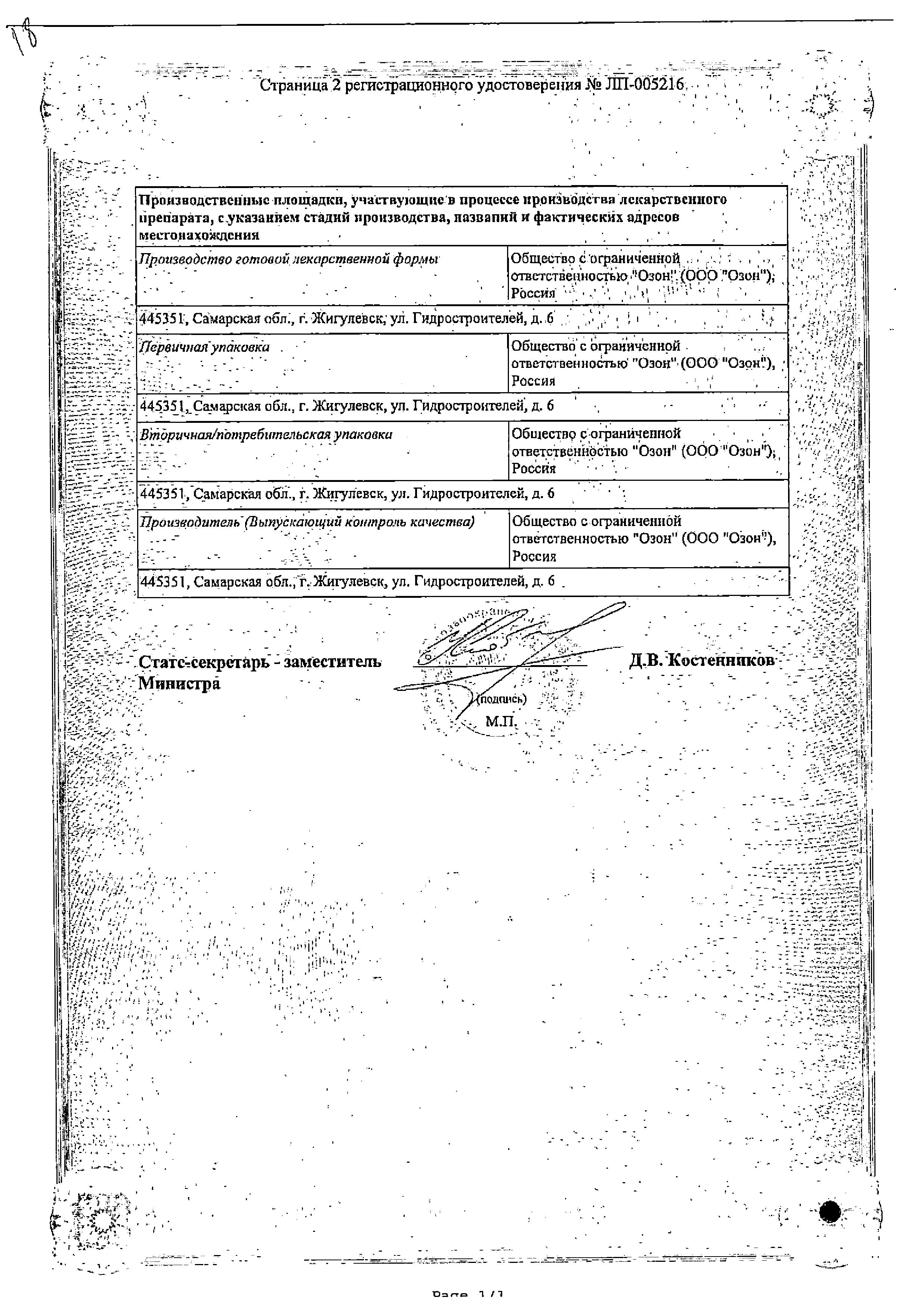 Сертификат Пироксикам