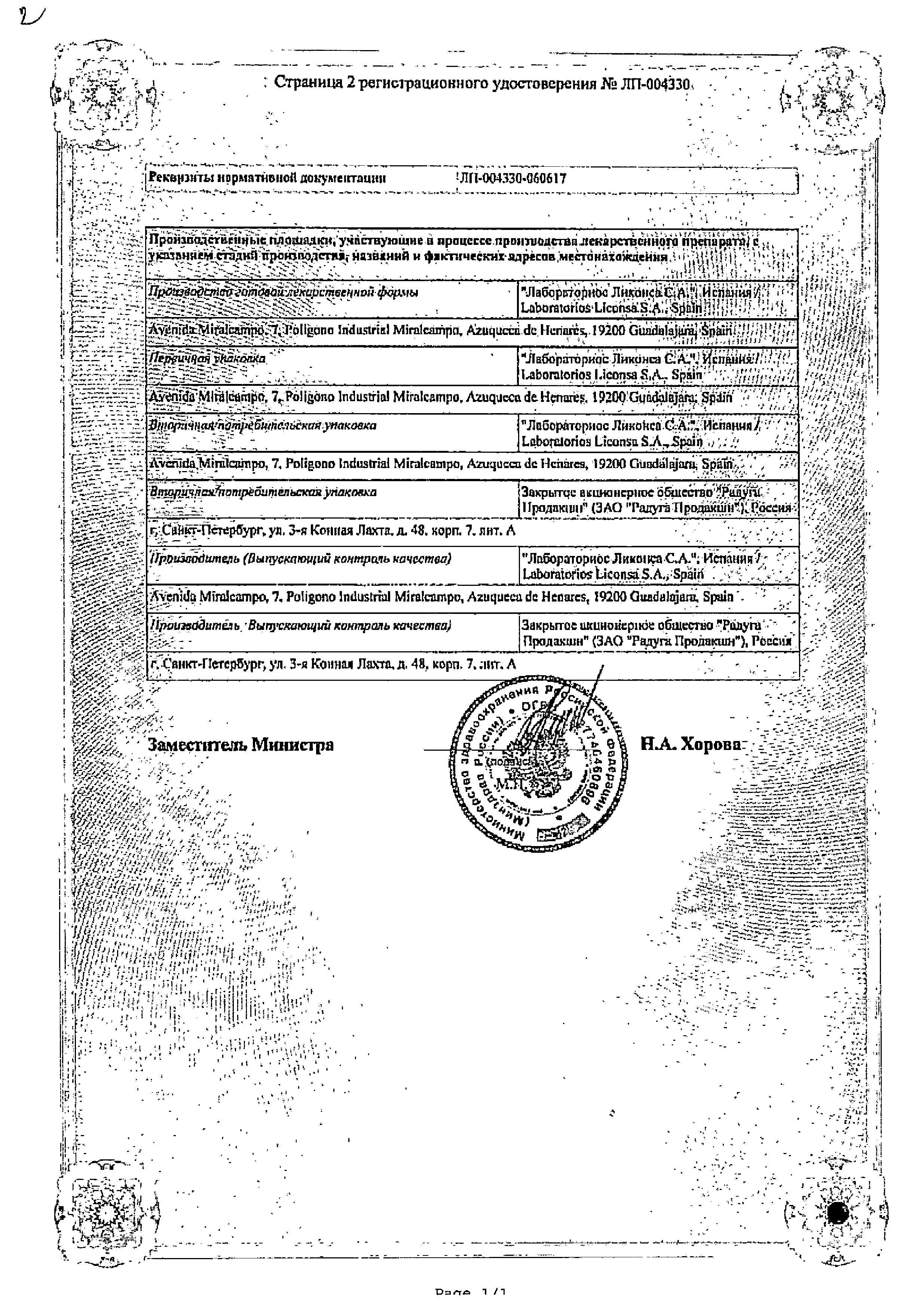Сертификат на Телпрес плюс, таблетки 12.5 мг+80 мг, 56 шт.