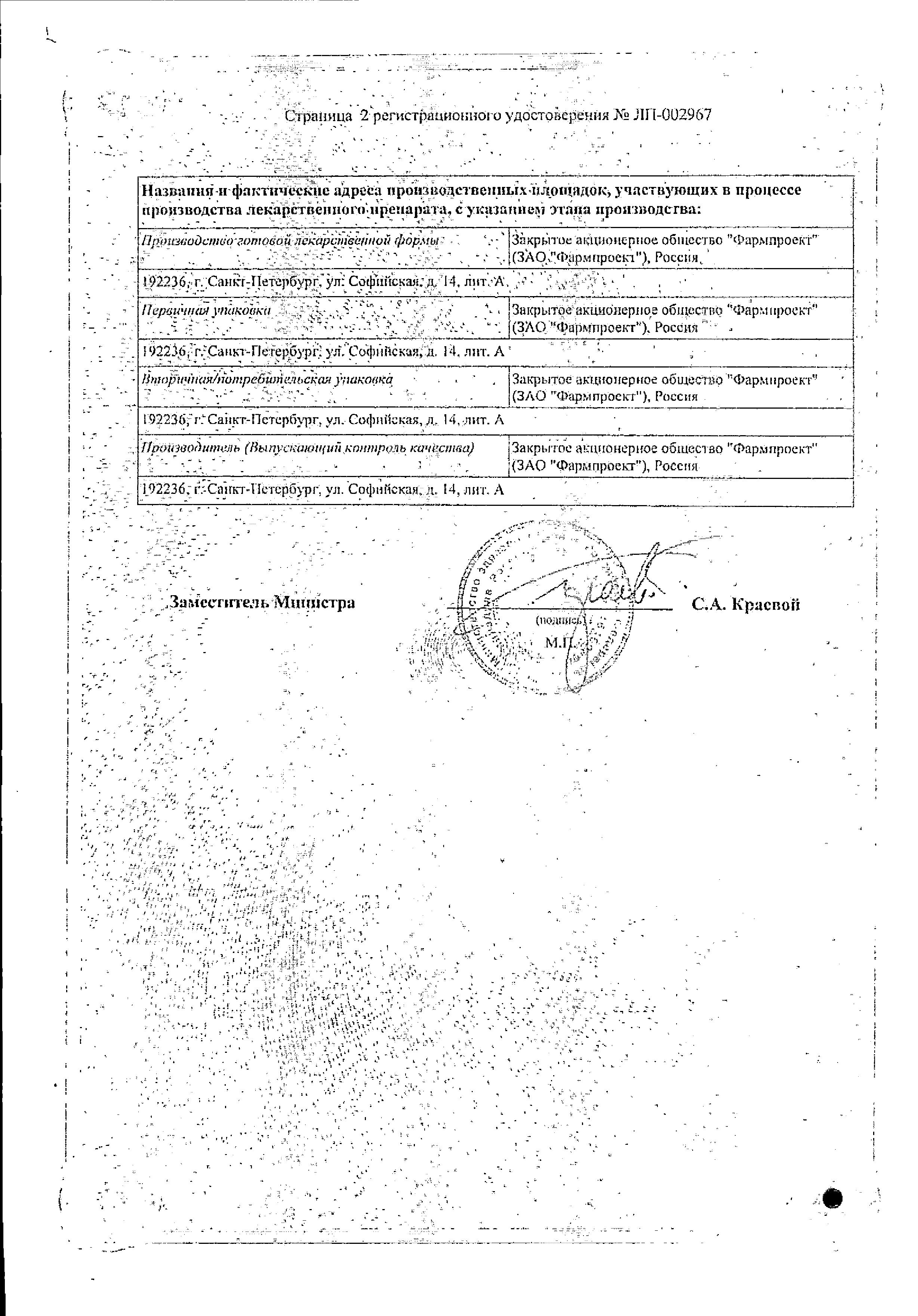 Сертификат Glimepiride